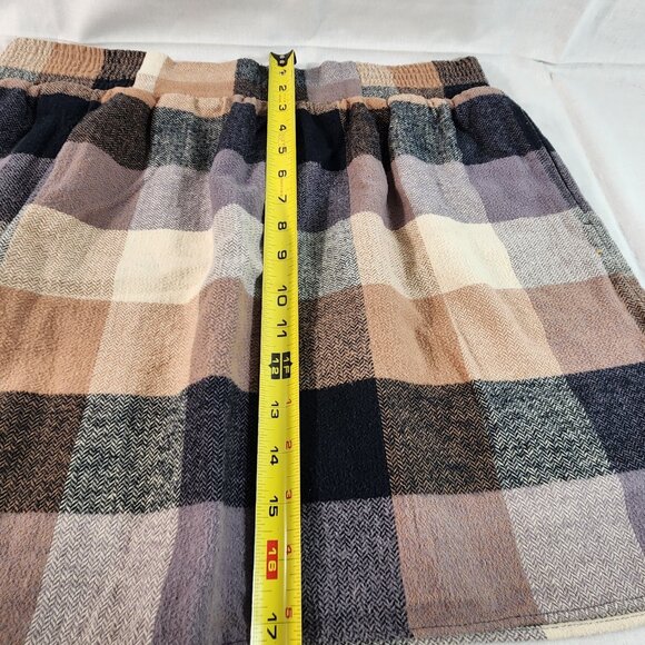 Kavu Women’s Sz LARGE Plaid Skirt All Cotton Designer Fashion Pull On Stretch - Picture 3 of 10